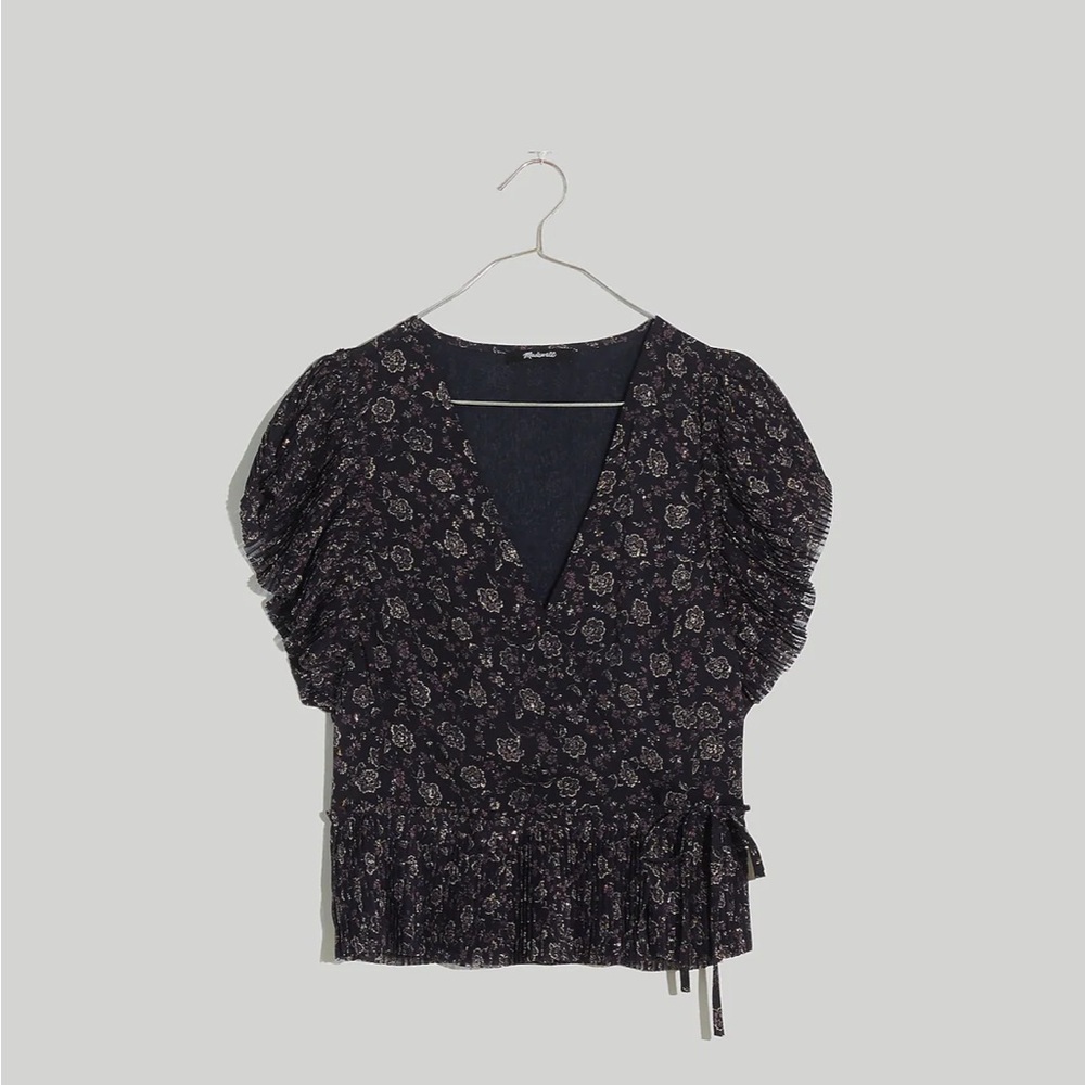 Madewell Flutter-Sleeve Wrap Top in Floral | Size M